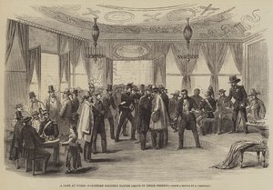 Um, café, em, turin, sardinian, soldados, partindo, de, seu, amigos